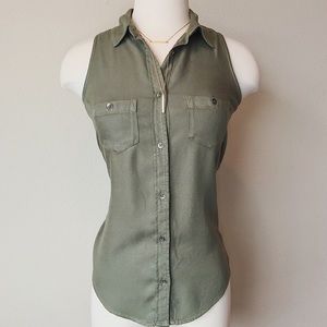 Embroidered Mudd Button Up Tank